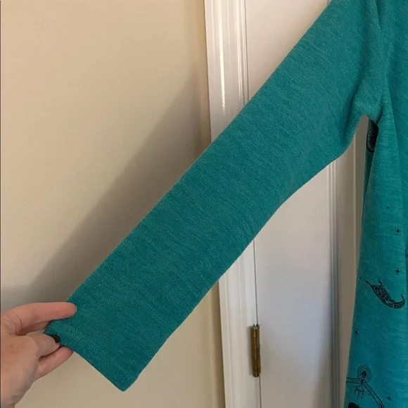 Disney Teal Open Front Aladdin/Jasmin/ Genie Cardigan Waterfall Style - Picture 6 of 7